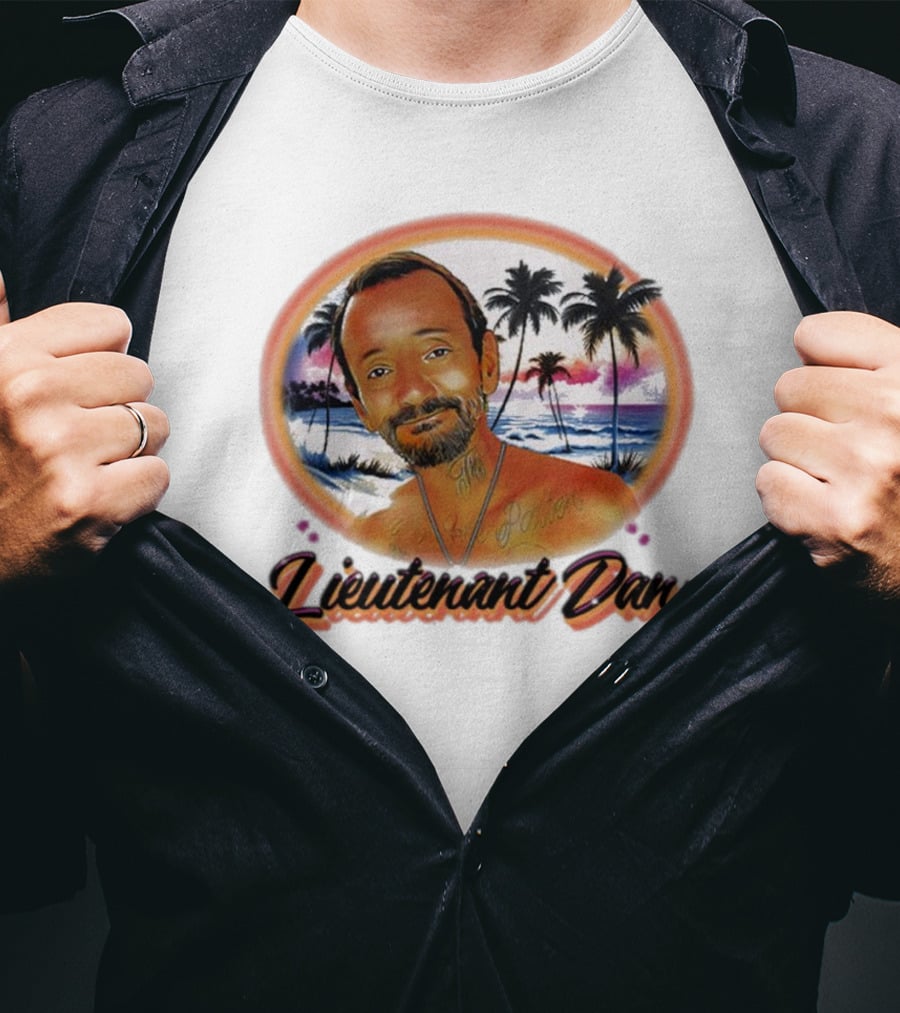 Lieutenant Dan Sunset Beach Airbrush T-Shirt