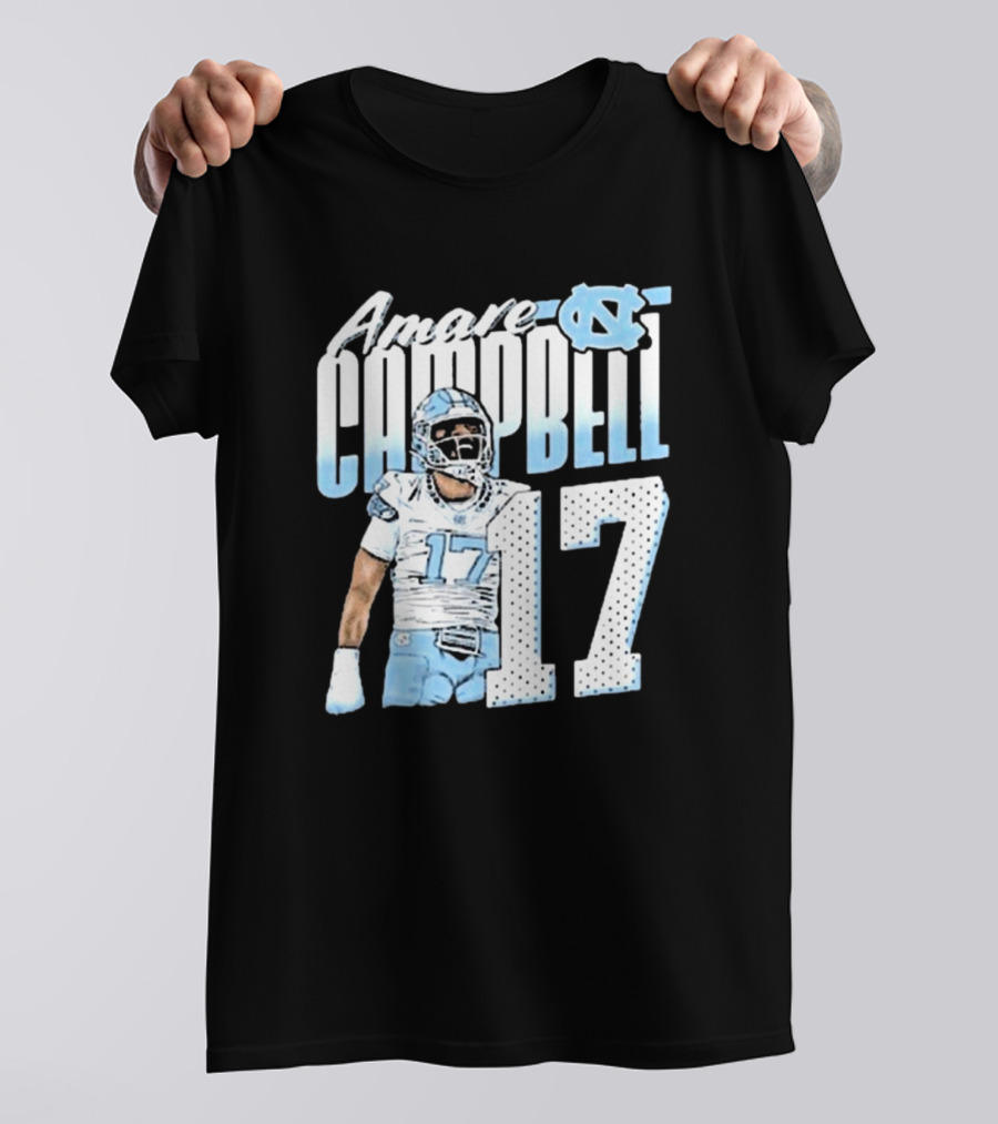 Amare Campbell North Carolina Tar Heels 17 Football Player T-Shirt