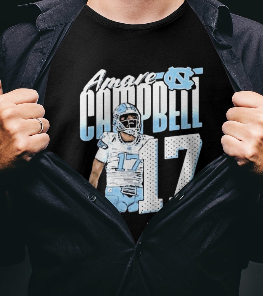 Amare Campbell North Carolina Tar Heels 17 Football Player T-Shirt