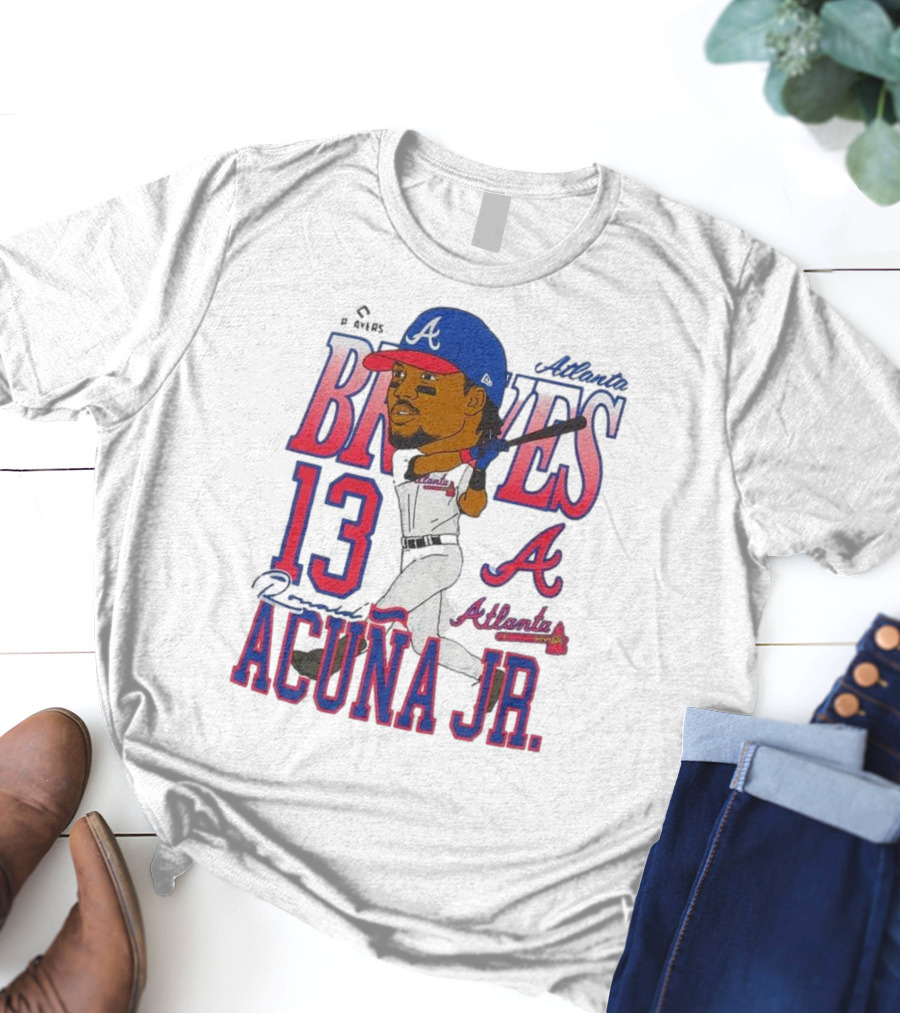 Atlanta Braves Ronald Acuña Jr. Caricature 13 Atlanta Baseball T-Shirt
