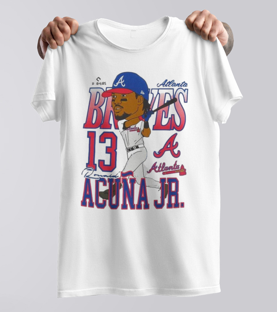 Atlanta Braves Ronald Acuña Jr. Caricature 13 Atlanta Baseball T-Shirt