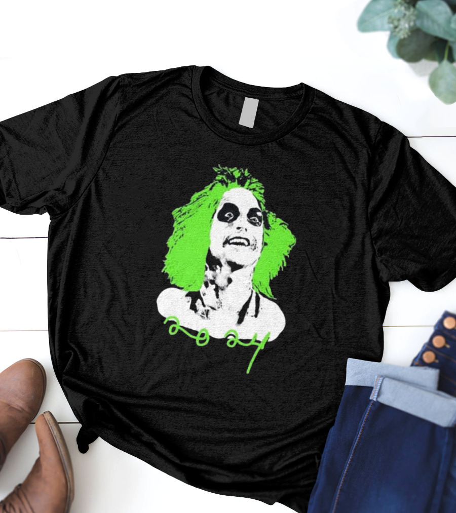Beetlejuice Eyeliner Green Hair T-Shirt