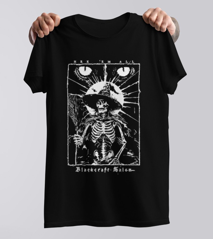 Blackcraft Salem Hex 'Em All Skeleton Witch T-Shirt