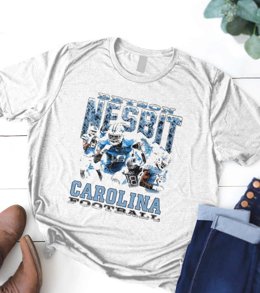 Bryson Nesbit Carolina Football Vintage Graphic Blue And Black T-Shirt