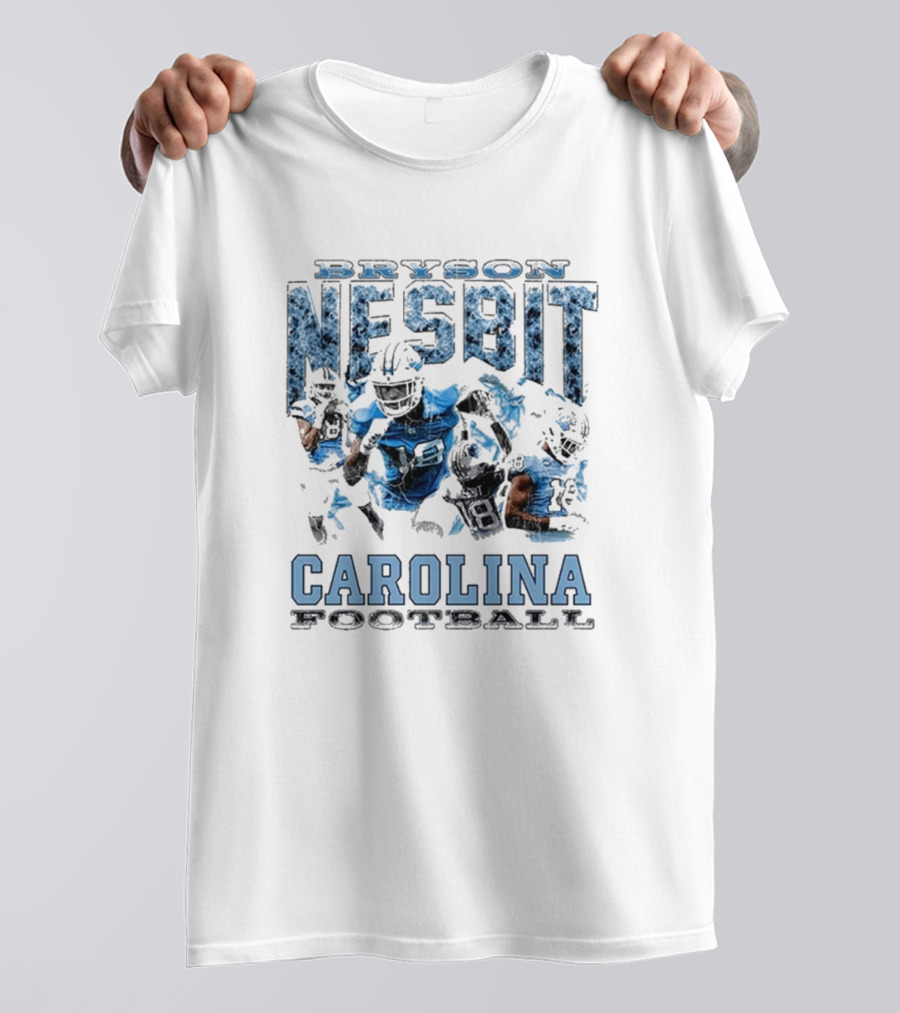 Bryson Nesbit Carolina Football Vintage Graphic Blue And Black T-Shirt