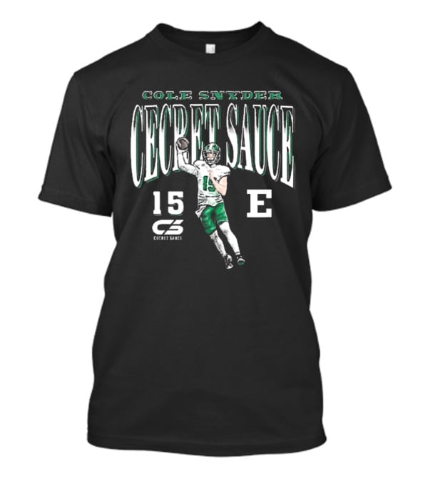 Cole Snyder Secret Sauce Number 15 Eastern Michigan Football T-Shirt