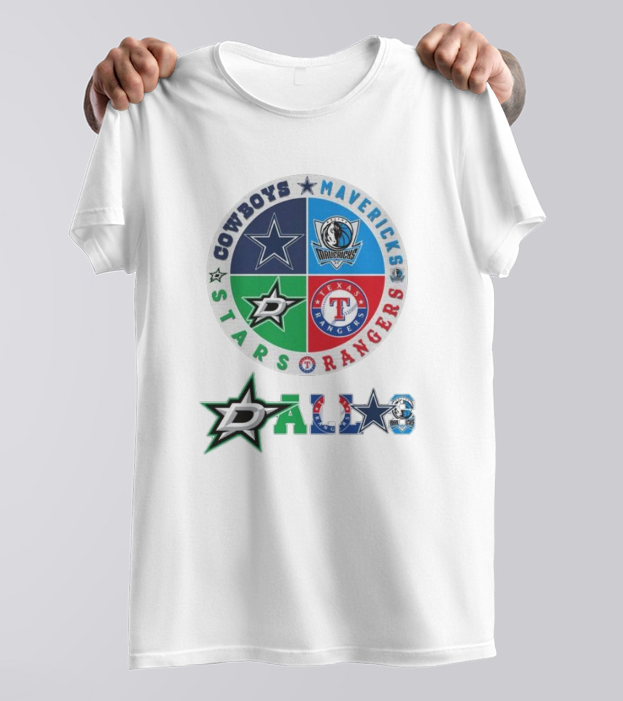 Cowboys Mavericks Rangers Stars Dallas Logo T-Shirt