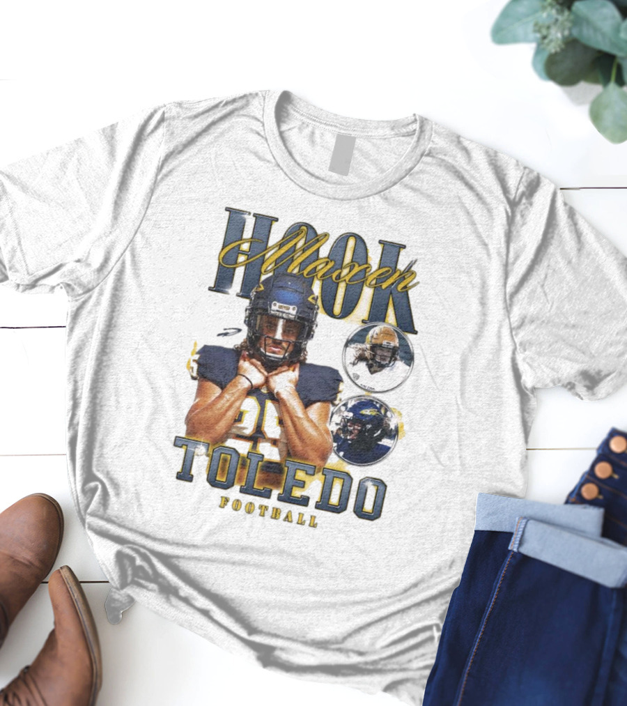 Maxen Hook Toledo Rockets Football Player Action Montage T-Shirt