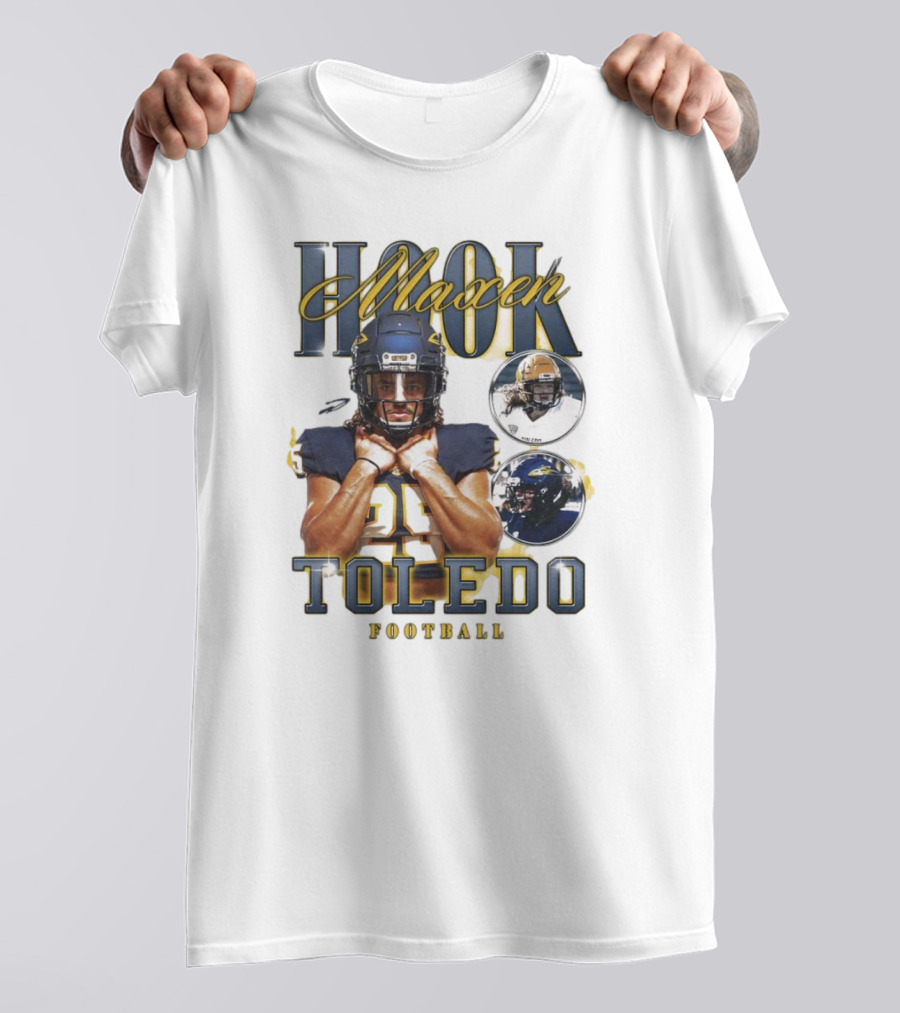 Maxen Hook Toledo Rockets Football Player Action Montage T-Shirt