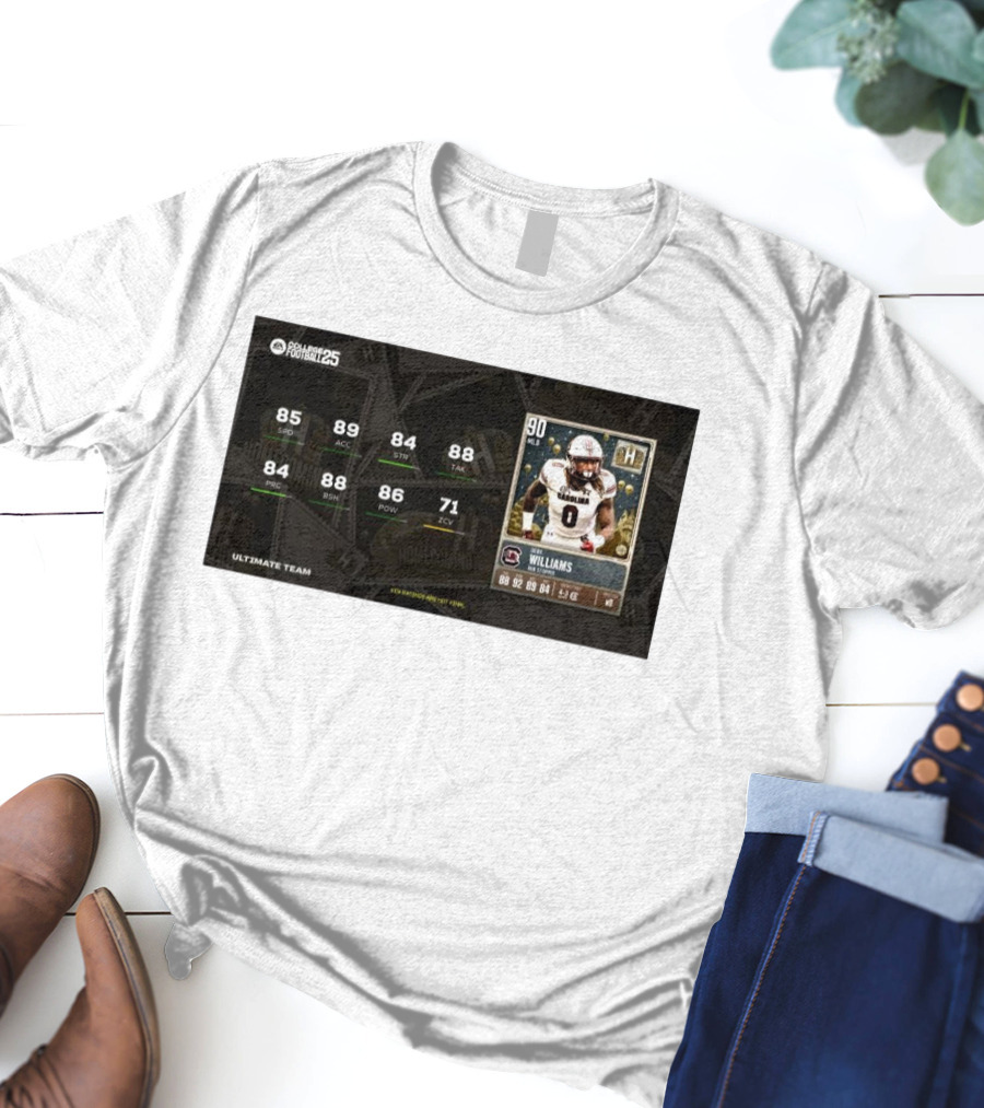 South Carolina Gamecocks Debo Williams Run Stopper Homecoming Key Ratings Madden NFL 25 Ultimate Team T-Shirt