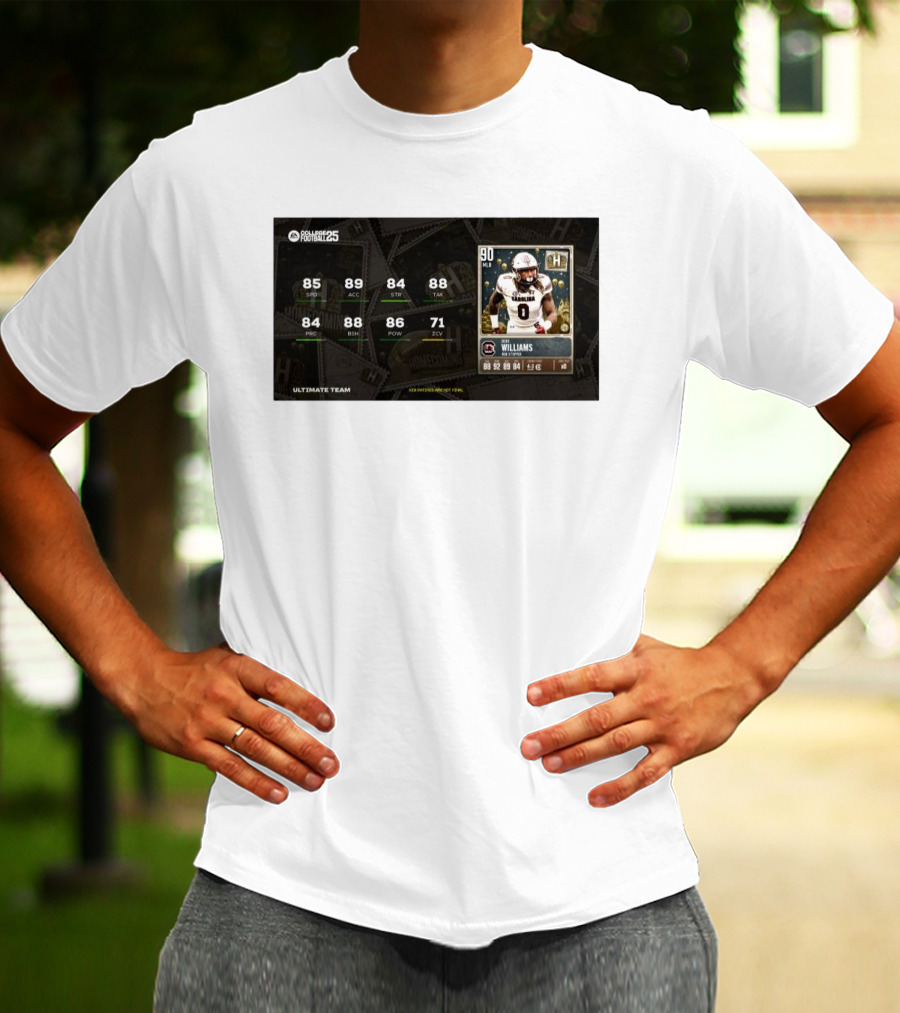 South Carolina Gamecocks Debo Williams Run Stopper Homecoming Key Ratings Madden NFL 25 Ultimate Team T-Shirt