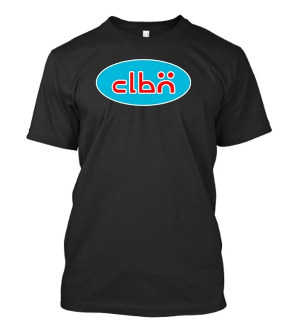 Clbn Logo Design Blue Oval Text T-Shirt