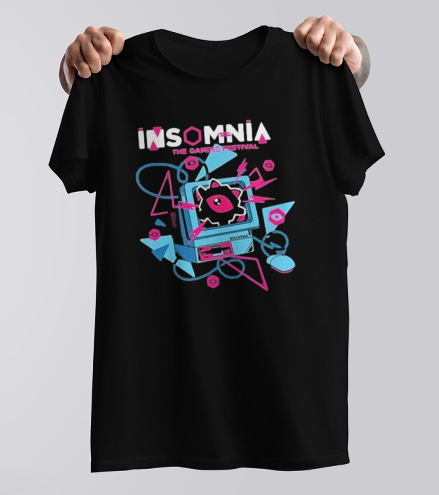 Insomnia The Gaming Festival I72 Retro Computer Neon Graphics T-Shirt