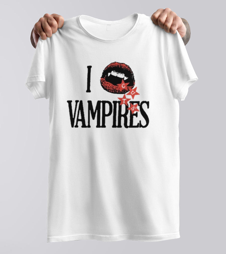 Olivia Rodrigo GUTS I Love Vampires Mouth Stars T-Shirt