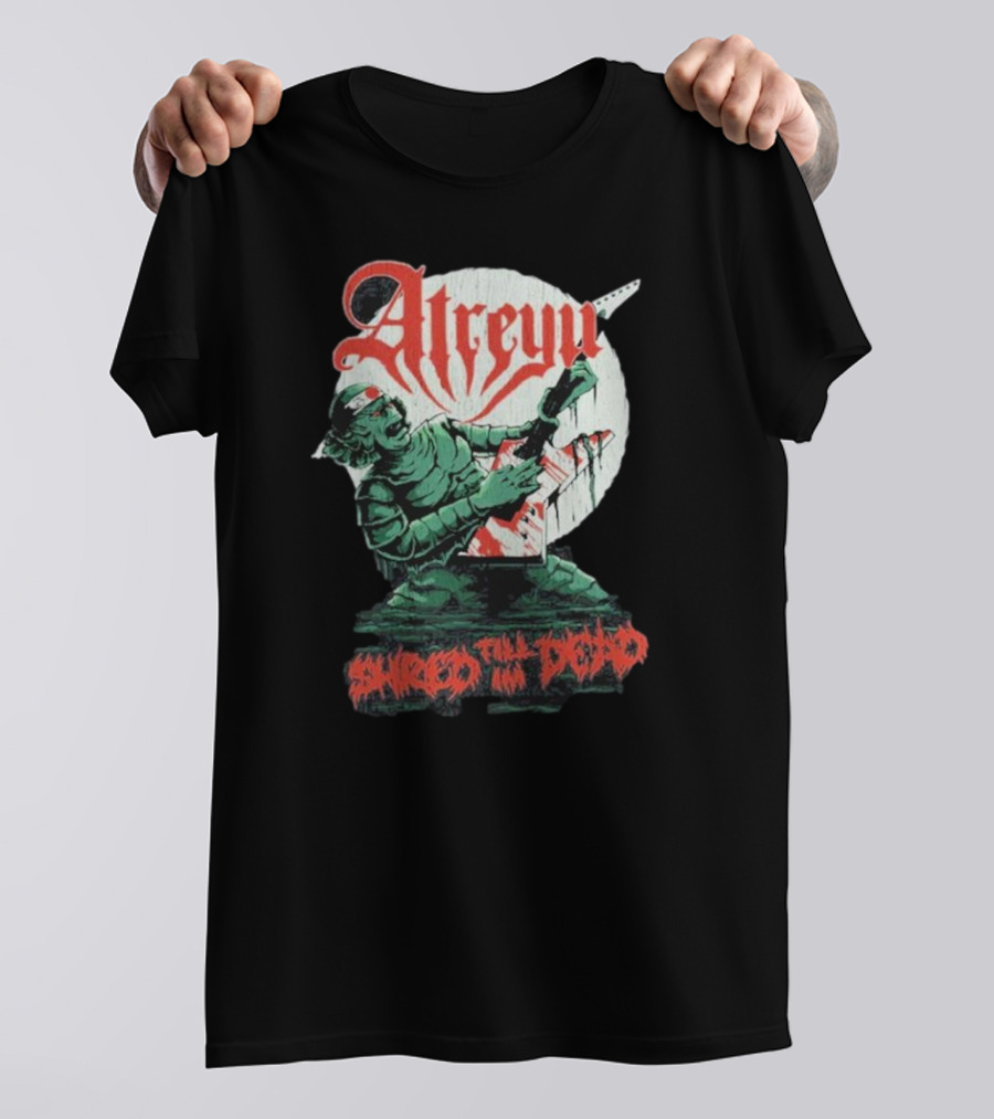 Atreyu Shred Till I’m Dead Zombie Playing Guitar T-Shirt