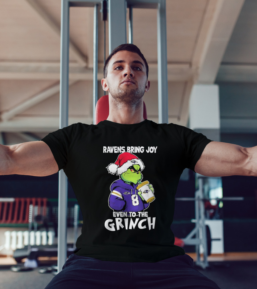 Ravens Bring Joy Even To The Grinch Christmas T-Shirt
