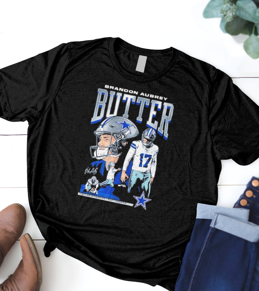 Brandon Aubrey Butter Dallas Cowboys NFL Vintage Football Player T-Shirt