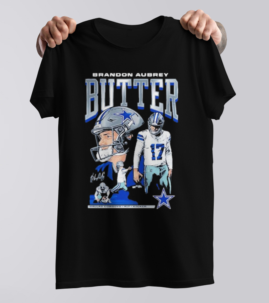 Brandon Aubrey Butter Dallas Cowboys NFL Vintage Football Player T-Shirt