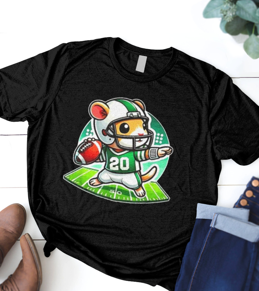 Cute Gerbil Football Quarterback Team Player T-Shirt