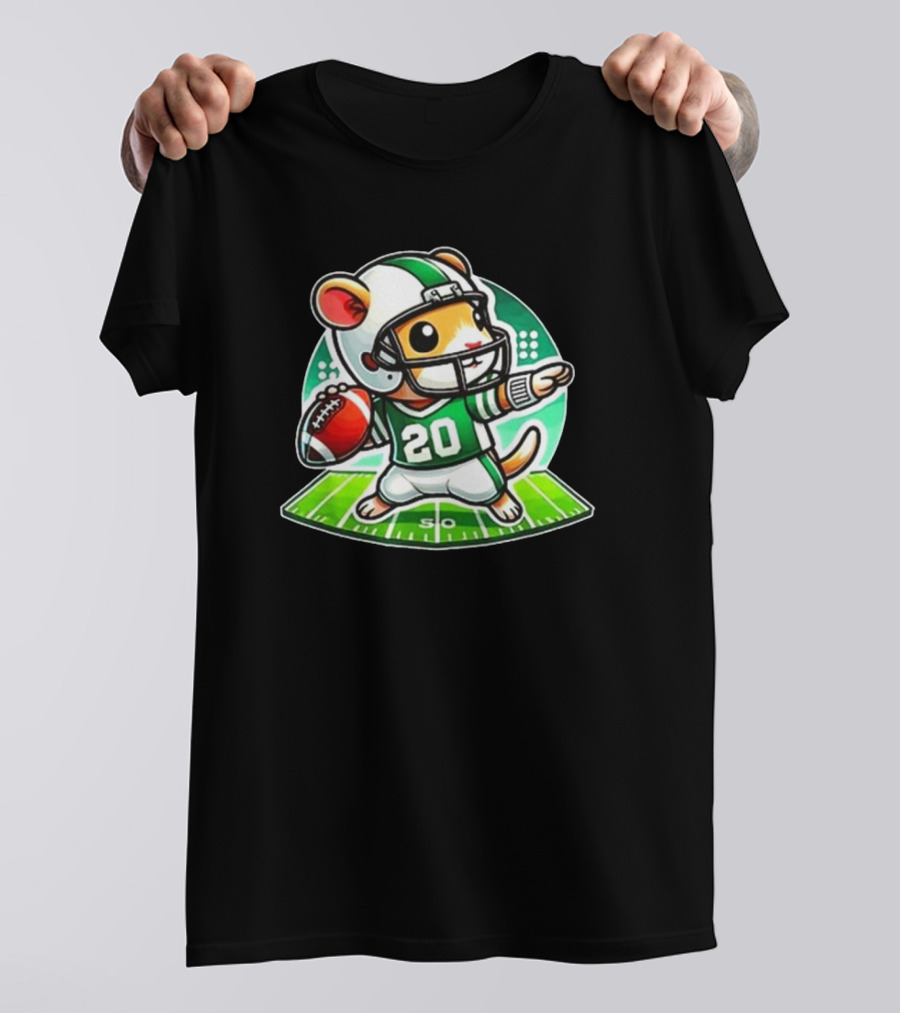 Cute Gerbil Football Quarterback Team Player T-Shirt