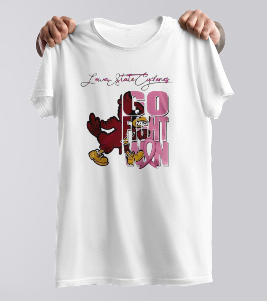 Iowa State Cyclones Go Fight Win Breast Cancer T-Shirt