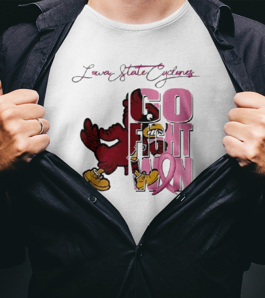 Iowa State Cyclones Go Fight Win Breast Cancer T-Shirt