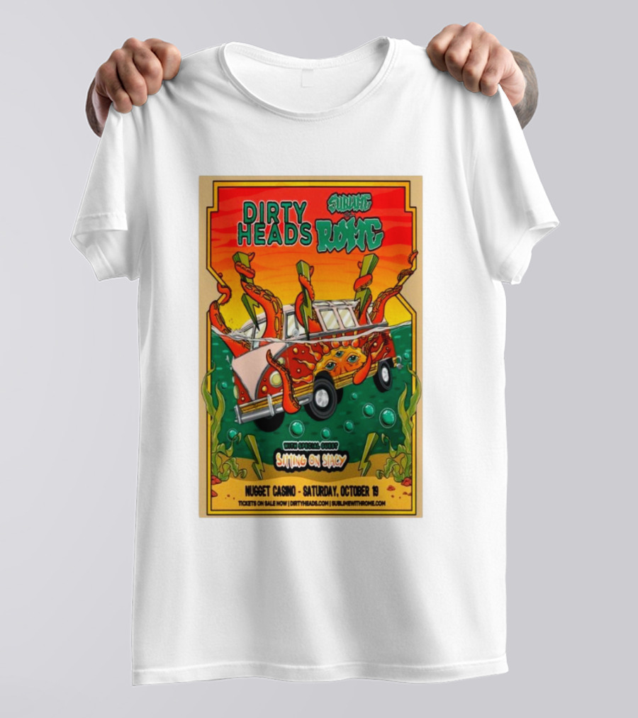 Dirty Heads Sublime Rome Nugget Casino October 19 Sitting On Stacy Tour T-Shirt
