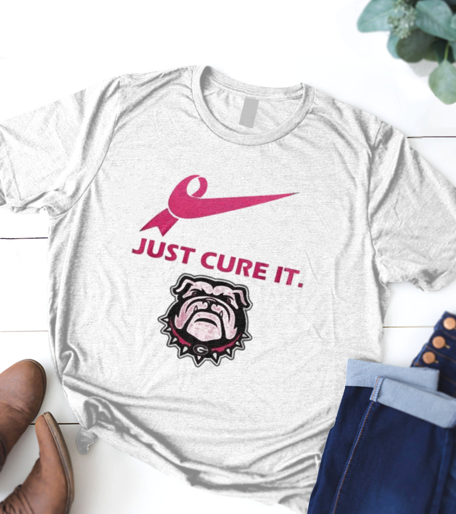 Georgia Bulldogs Just Cure It Pink Ribbon T-Shirt