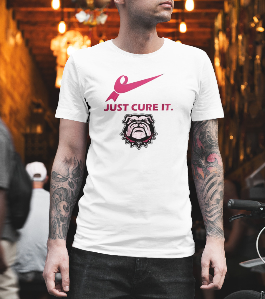 Georgia Bulldogs Just Cure It Pink Ribbon T-Shirt