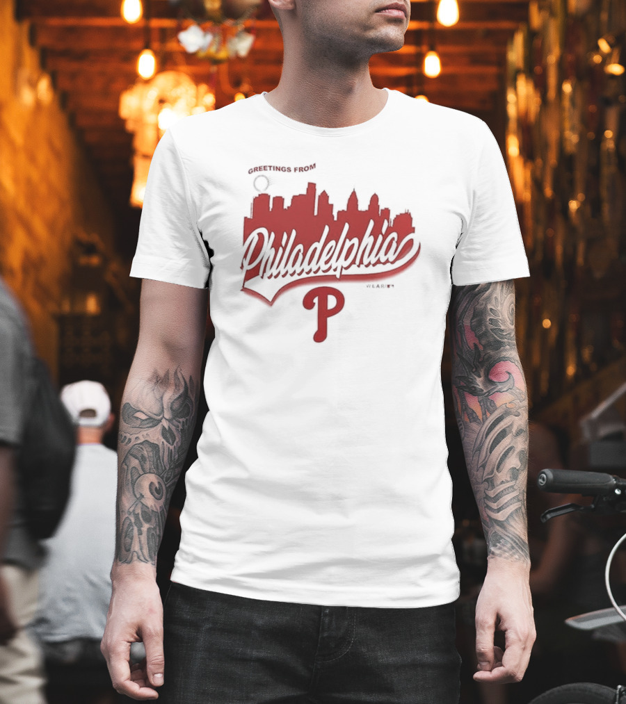 Greetings From Philadelphia Phillies Skyline T-Shirt