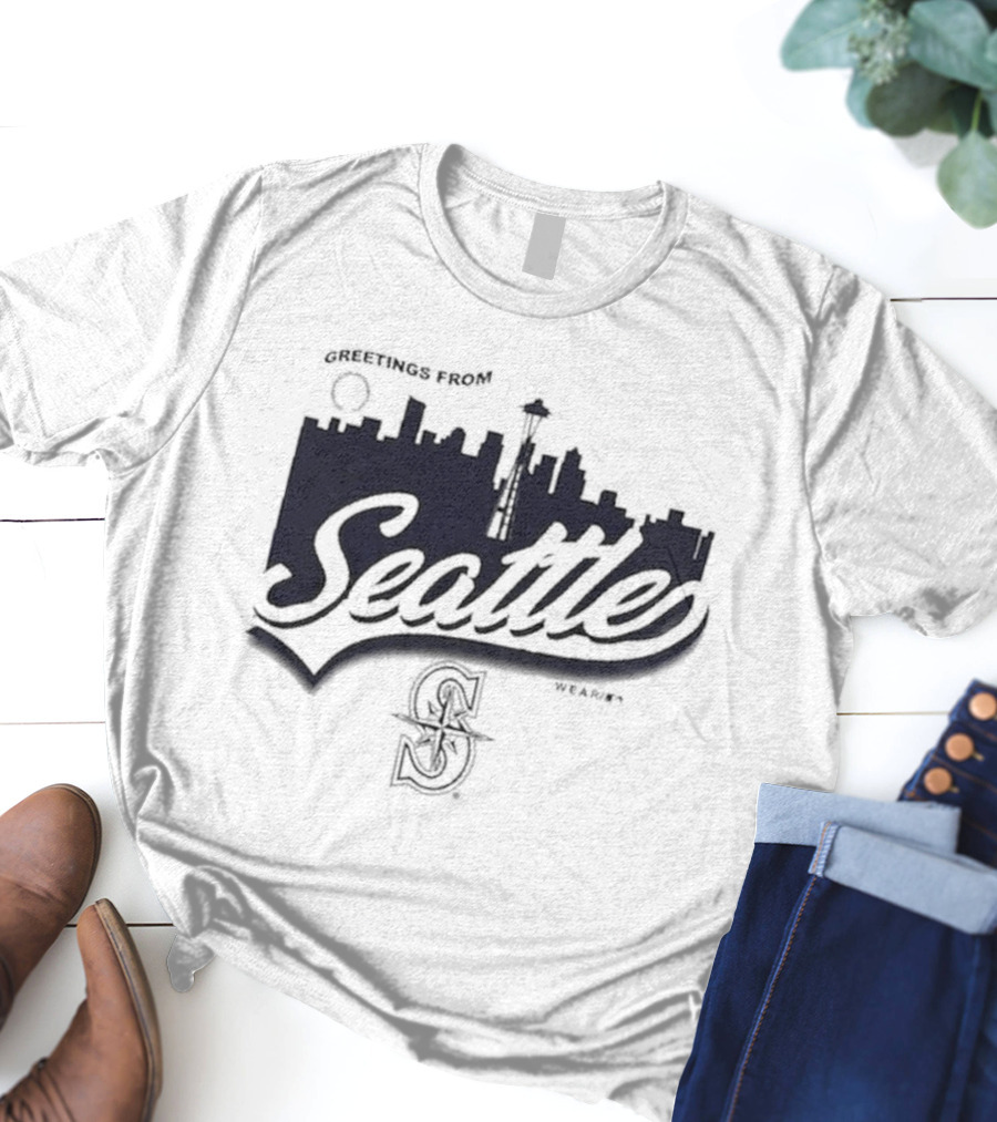 Greetings From Seattle Mariners Skyline T-Shirt