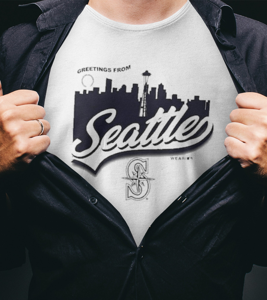 Greetings From Seattle Mariners Skyline T-Shirt