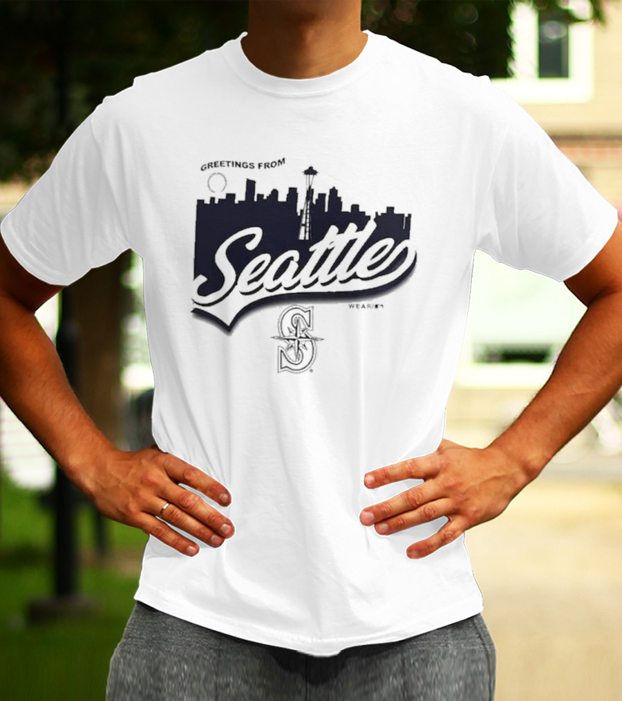 Greetings From Seattle Mariners Skyline T-Shirt