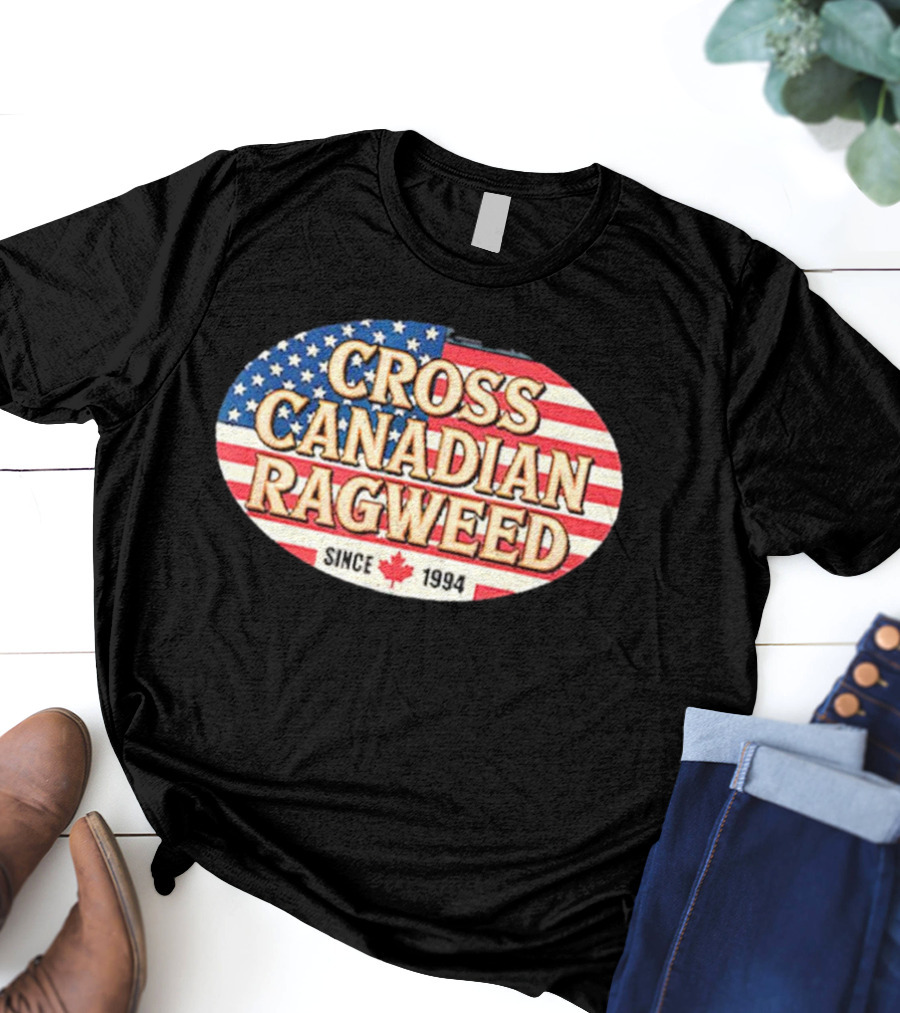 I Miss Ragweed Cross Canadian Ragweed Since 1994 American Flag Background T-Shirt