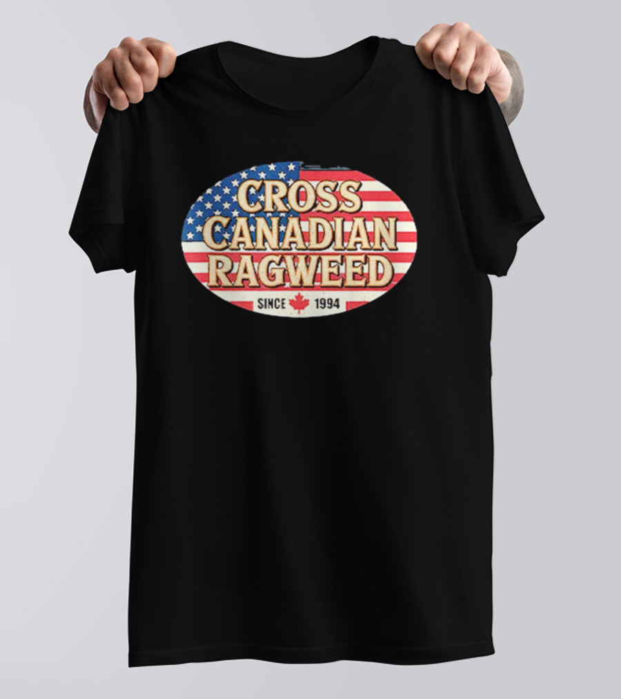 I Miss Ragweed Cross Canadian Ragweed Since 1994 American Flag Background T-Shirt