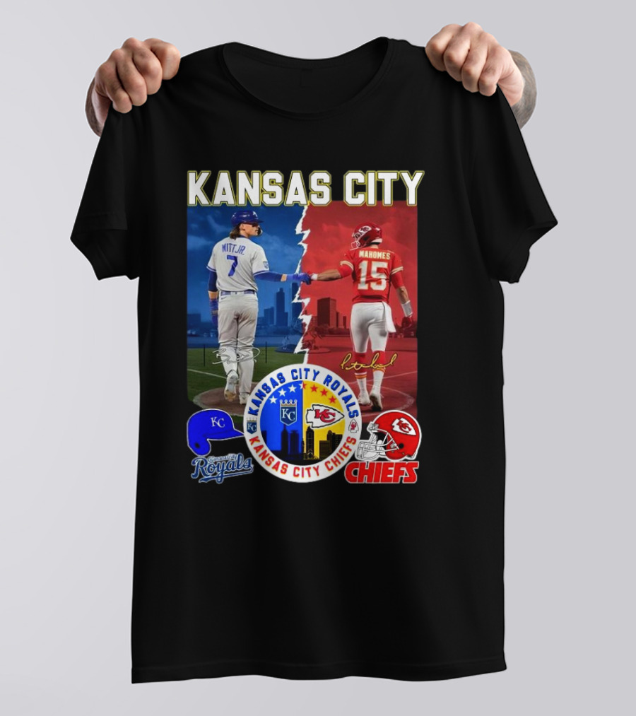Kansas City Royals Robert Witt Jr. Chiefs Patrick Mahomes Signatures Royals Chiefs T-Shirt