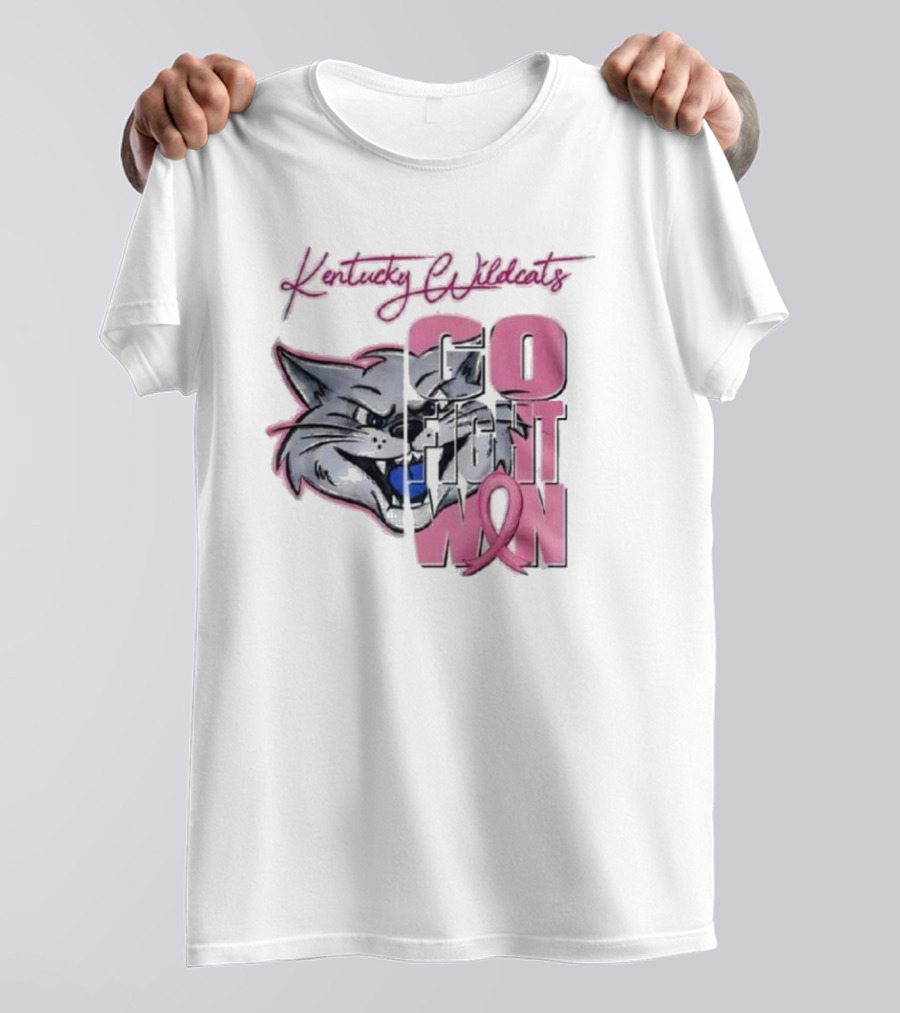 Kentucky Wildcats Go Fight Win Breast Cancer Awareness T-Shirt