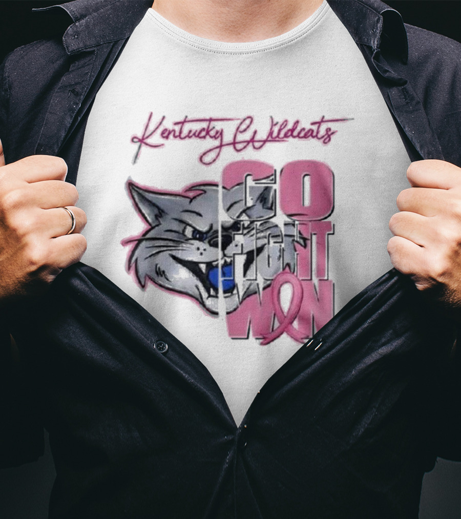 Kentucky Wildcats Go Fight Win Breast Cancer Awareness T-Shirt