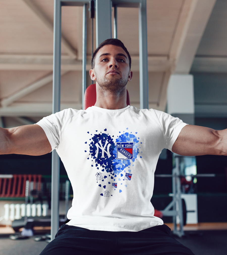 New York Yankees Rangers Heart T-Shirt