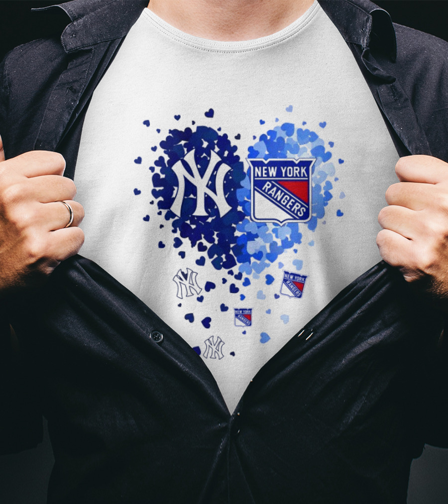 New York Yankees Rangers Heart T-Shirt