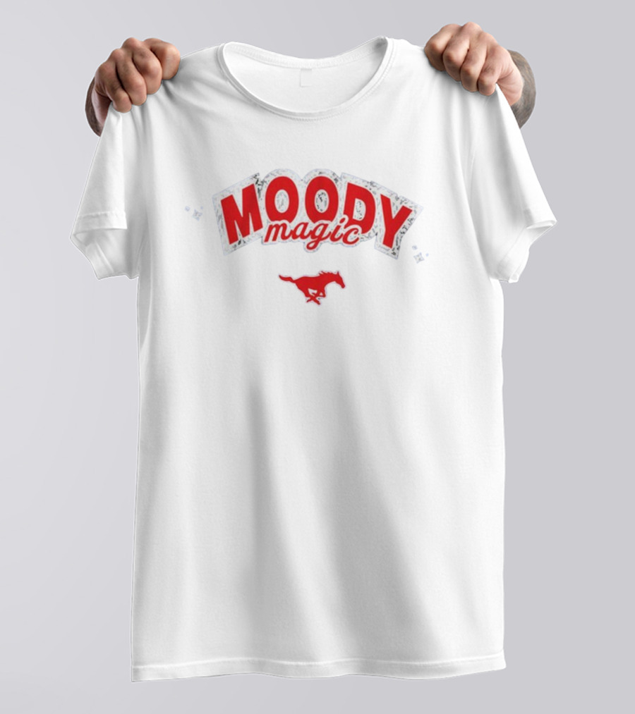 SMU Mustangs Volleyball Moody Magic Red Mustang T-Shirt