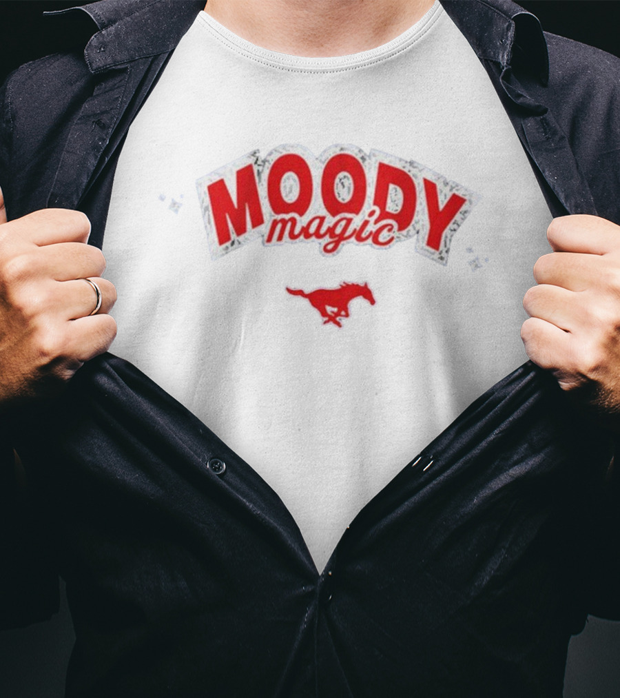 SMU Mustangs Volleyball Moody Magic Red Mustang T-Shirt