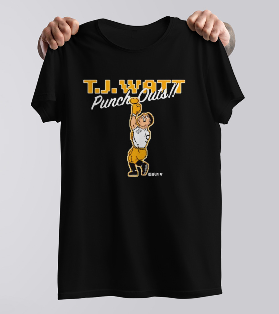 T.J. Watt Punch-Outs Pittsburgh Steelers NFL Boxer Victory T-Shirt