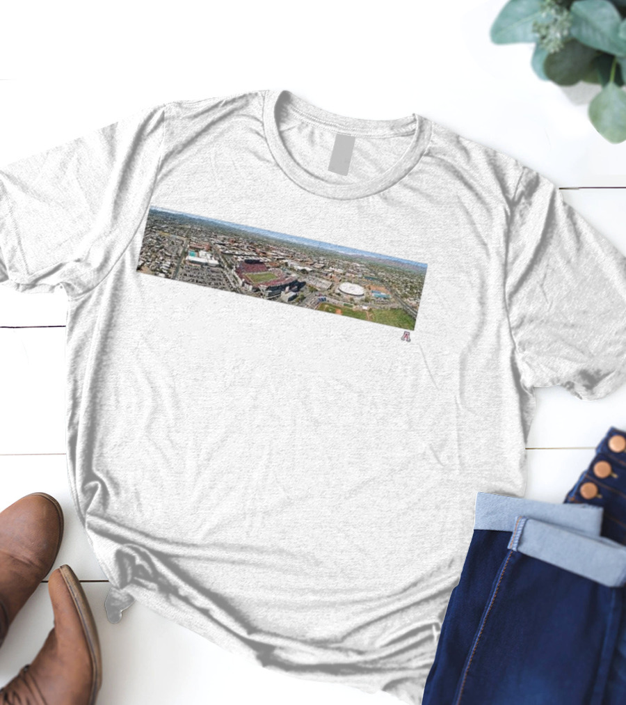 University Of Arizona Aerial Panoramic Stadium Landscape T-Shirt