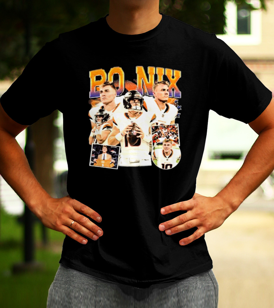 Bo Nix Denver Broncos NFL Vintage Football American T-Shirt
