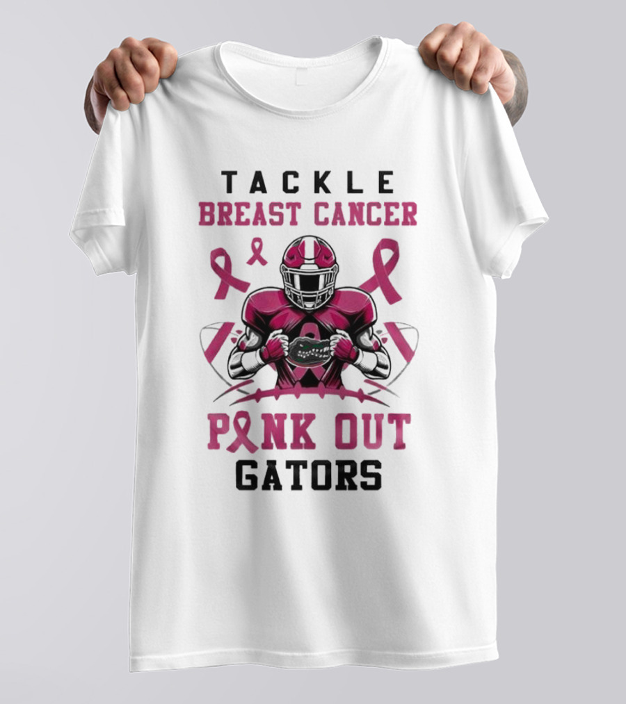 Tackle Breast Cancer Pink Out Gators Football T-Shirt