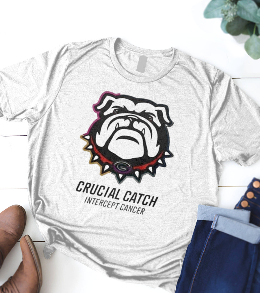 Georgia Bulldogs Crucial Catch Intercept Cancer T-Shirt