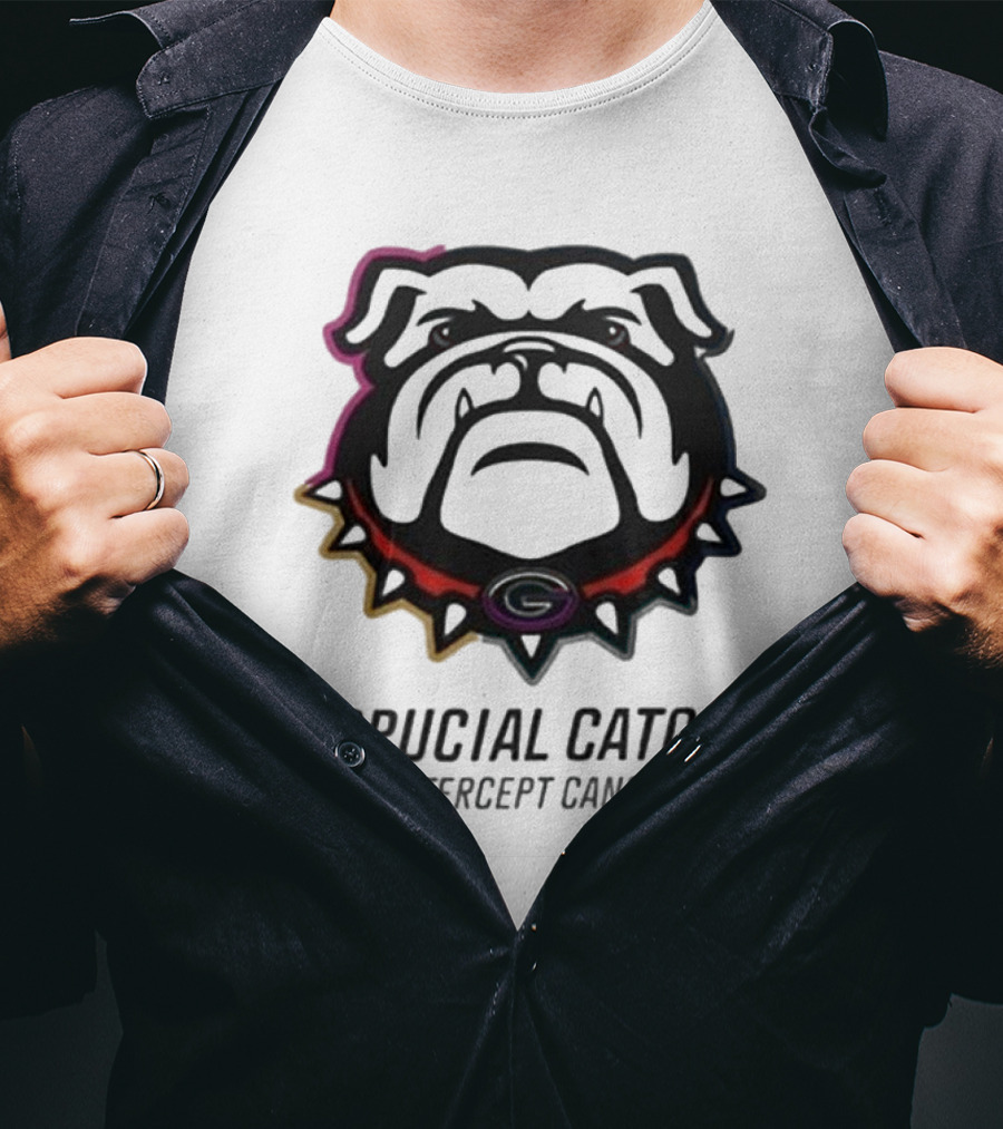 Georgia Bulldogs Crucial Catch Intercept Cancer T-Shirt