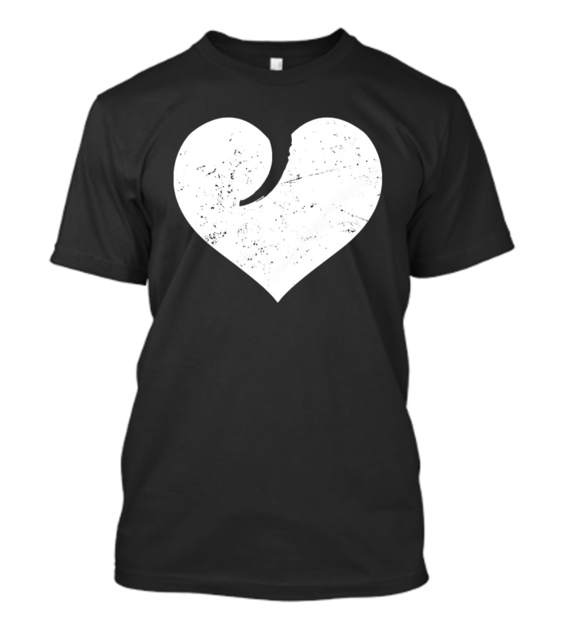 Gun Trigger Heart Distressed White Heart Shape T-Shirt
