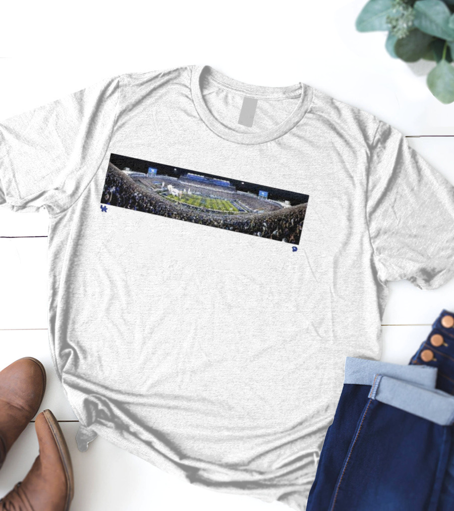 Kentucky Wildcats Football Kroger Field Panoramic Game Night Stadium View T-Shirt
